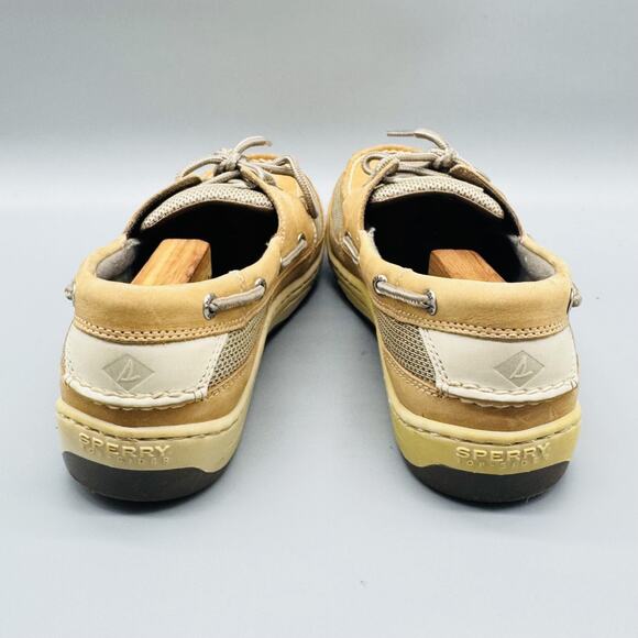Sperry Shoes Mens 10 Brown Leather Top Sider Boat Mesh 2 Eye Deck Casual Classic - Picture 8 of 12